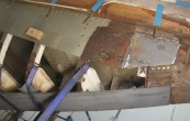 Sheer plate repairs; new stem keel plate